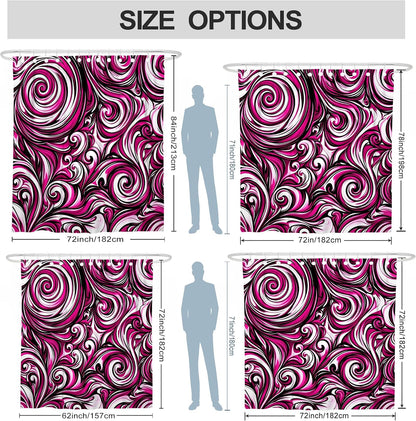 Swirls Shower Curtain, Abstract Modern Curves Lines None Peach Waterproof Fabric Design Print Bath Curtains Decor for Bathroom Guest Room 72x78 Inch