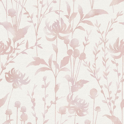 Peel and Stick Wallpaper Pink Floral Leaf Wallpaper 16.1" X 118" Self Adhesive Removable Wallpaper Waterproof Contact Paper for Living Room Bedroom Bathroom Decor Vinyl Rolls
