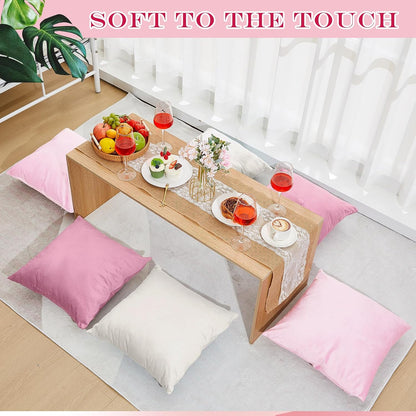 12 Pcs Pink Velvet Throw Pillow Covers 18x18 Picnic Cushion Case