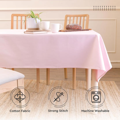 Cotton Tablecloth Rectangular 56"x72" Light Pink