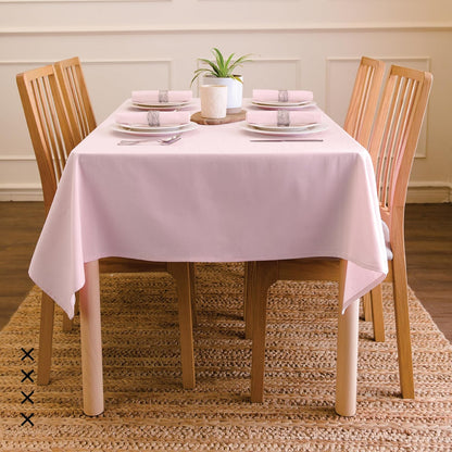 Cotton Tablecloth Rectangular 56"x72" Light Pink