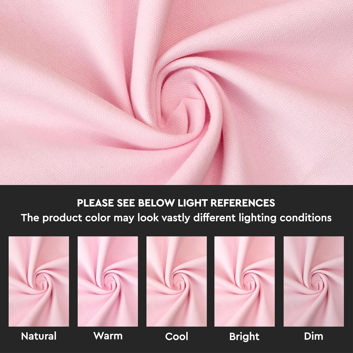 Cotton Tablecloth Rectangular 56"x72" Light Pink