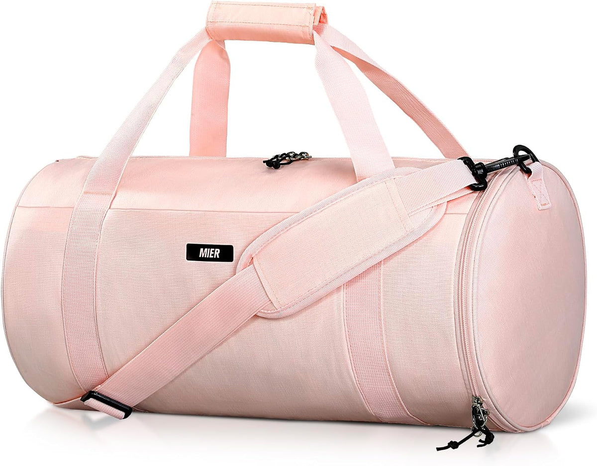 Small Gym Duffle Bag with Shoe Compartment & Wet Pocket, 24L, Pink