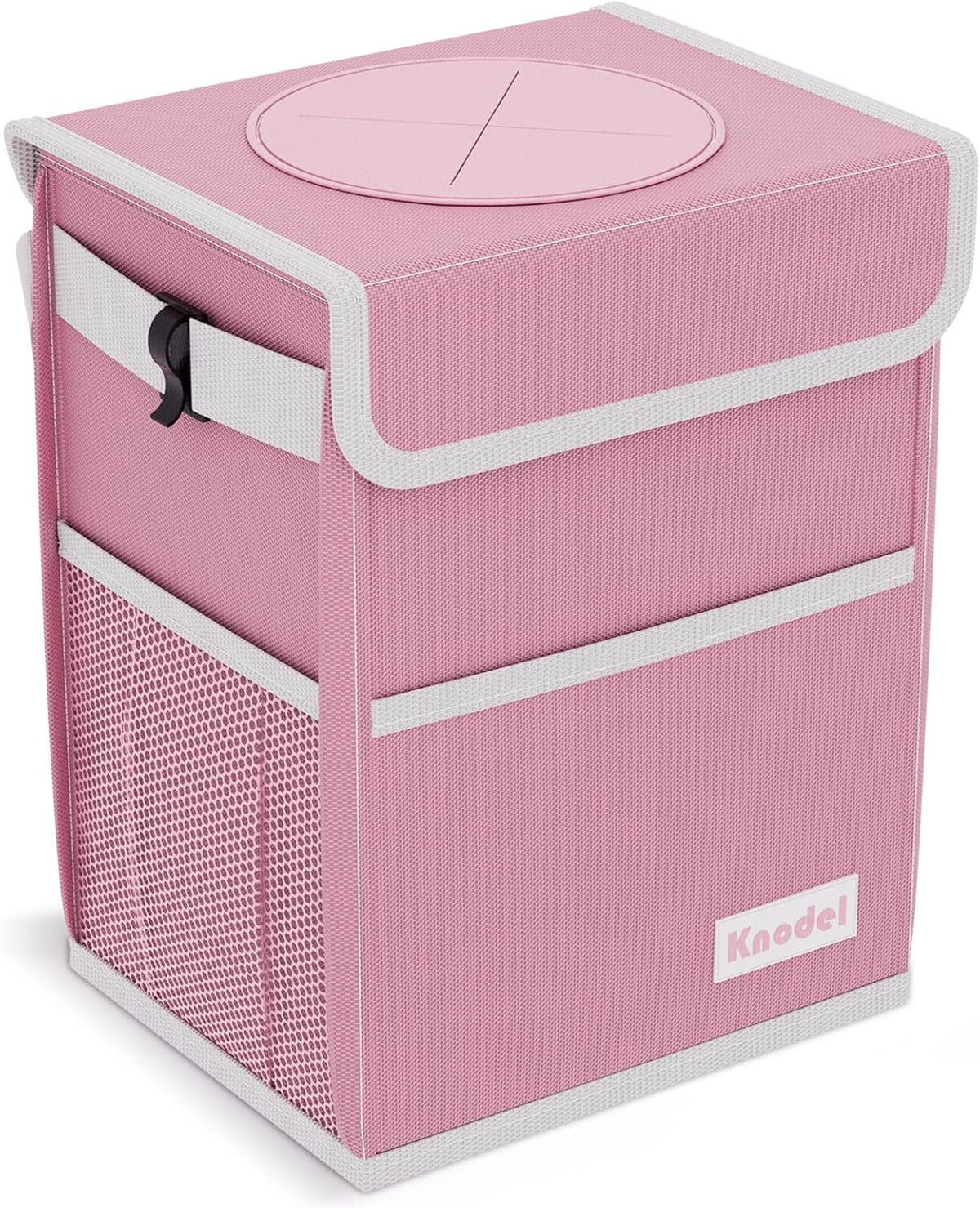 Car Trash Can with Lid, Car Garbage, Bin and Bag (Pink, Medium)