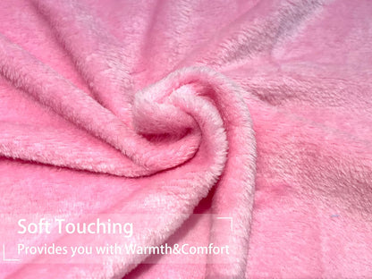 Soft Puppy Flannel Fleece Blanket for Pet Dog Cat, Plush Microfiber, Cozy and Lightweight, Light Pink, Pet, 19 x 27 inch (50 x 70 cm)