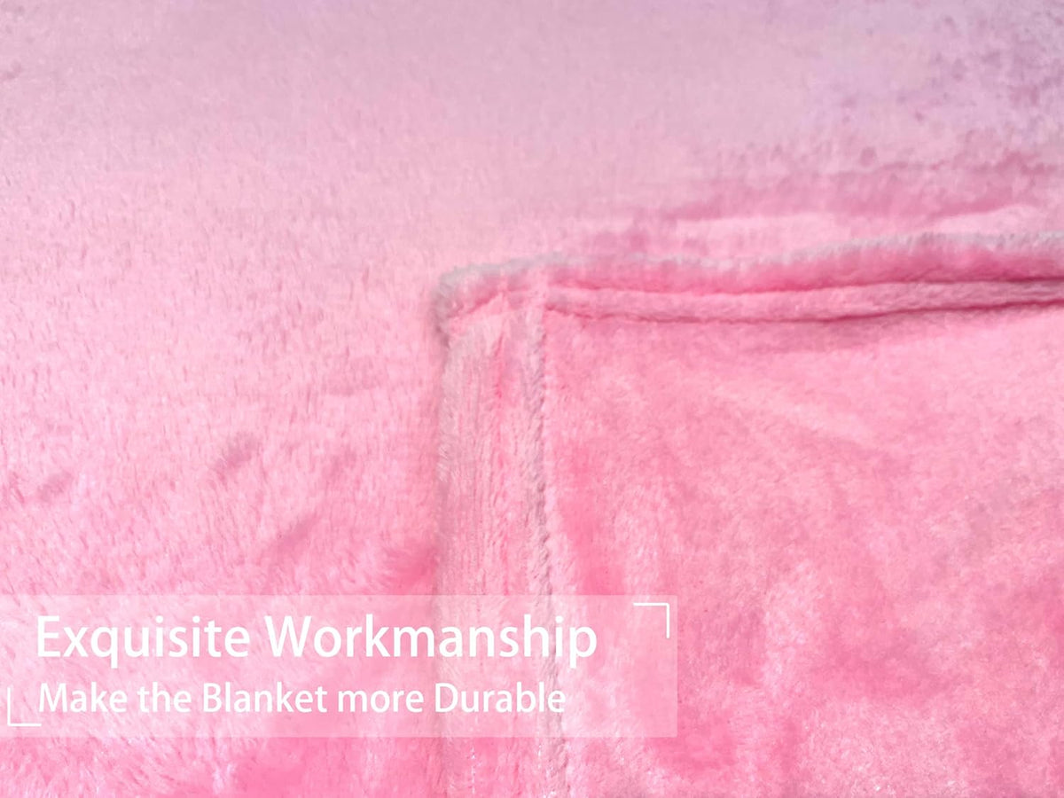 Soft Puppy Flannel Fleece Blanket for Pet Dog Cat, Plush Microfiber, Cozy and Lightweight, Light Pink, Pet, 19 x 27 inch (50 x 70 cm)