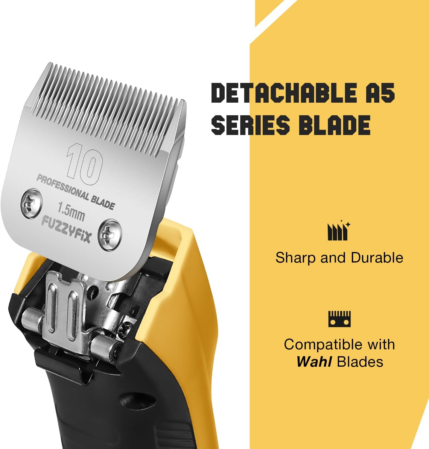 Professional Dog Clippers for Grooming with Charging Replacement, Low Noise Pet Grooming Kit for Thick Curly Matted Heavy Coats Cordless Hair Trimmer with 8 Metal Guide Combs for Animal Horse