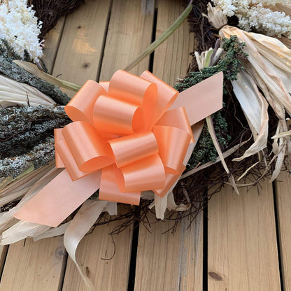 Peach Decorative Gift Pull Bows - 5" Wide, Set of 10, Fall