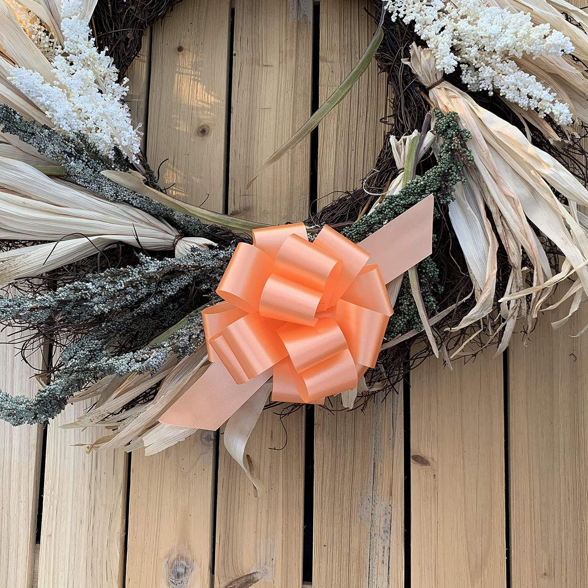 Peach Decorative Gift Pull Bows - 5" Wide, Set of 10, Fall
