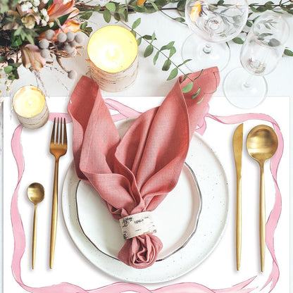 50 Sheets Pink Bow Paper Placemat Coquette Bowknot Place Mat Cute Disposable Table Mat for Bachelorette Party Dinner Table, 14 x 10 Inch