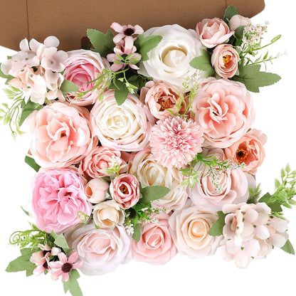 Artificial Flowers Combo Blush Pink Fake Rose Flowers with Stems for DIY