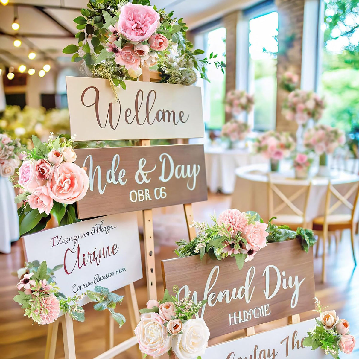 Artificial Flowers Combo Blush Pink Fake Rose Flowers with Stems for DIY