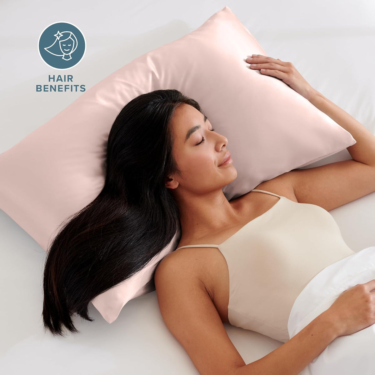 Satin Pillowcases Envelope (Standard 20"x26" Set of 2, Blush)
