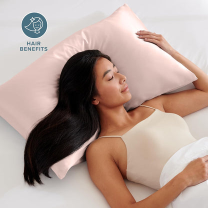 Satin Pillowcases Envelope (Standard 20"x26" Set of 2, Blush)