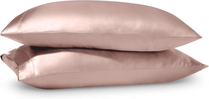 Satin Pillowcases Envelope (Standard 20"x26" Set of 2, Blush)