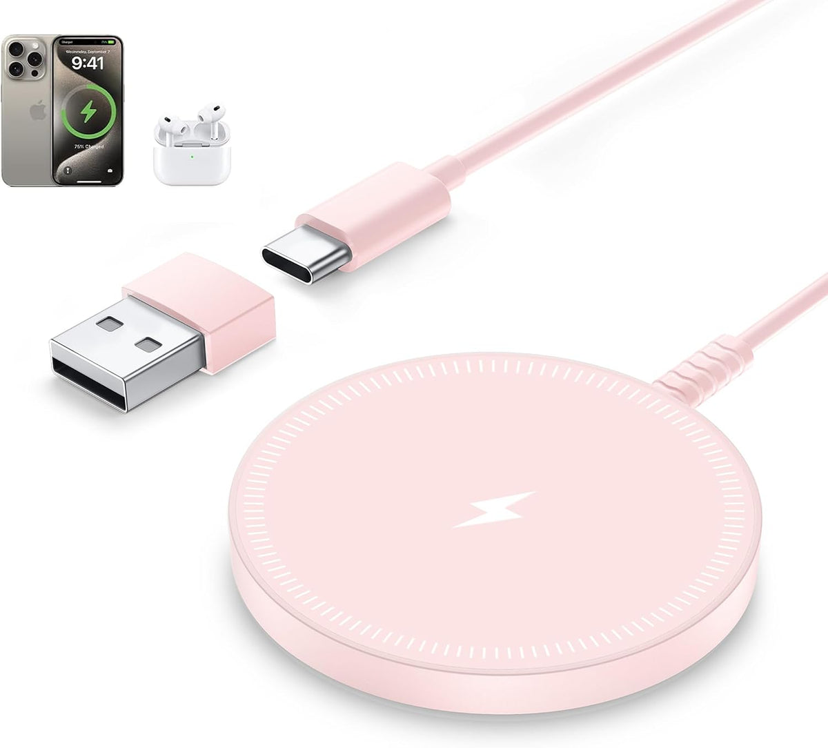 Bohuma Magnetic : Mag-Safe Charging Pad Fast Charger Pad Dock for Home Office