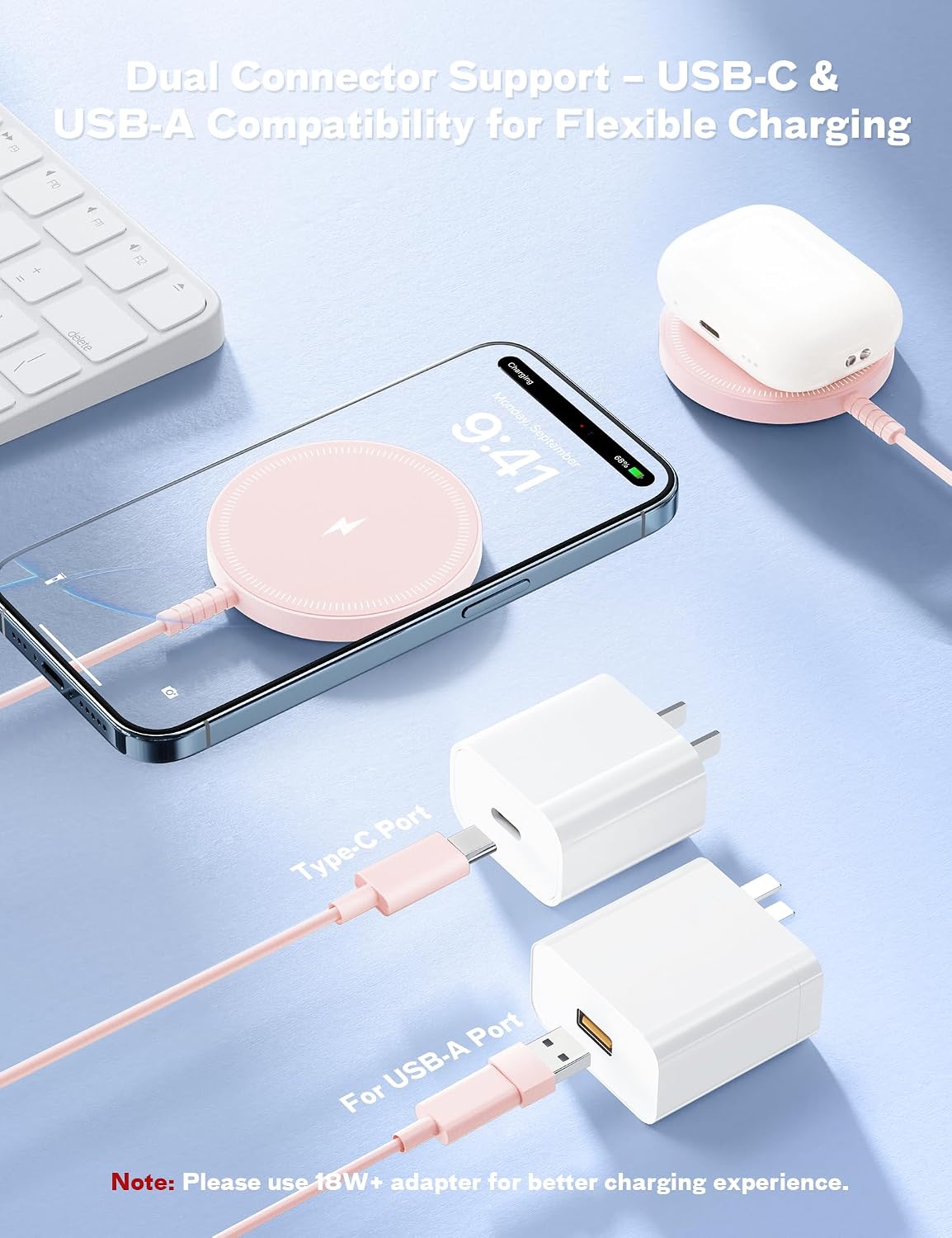 Bohuma Magnetic : Mag-Safe Charging Pad Fast Charger Pad Dock for Home Office