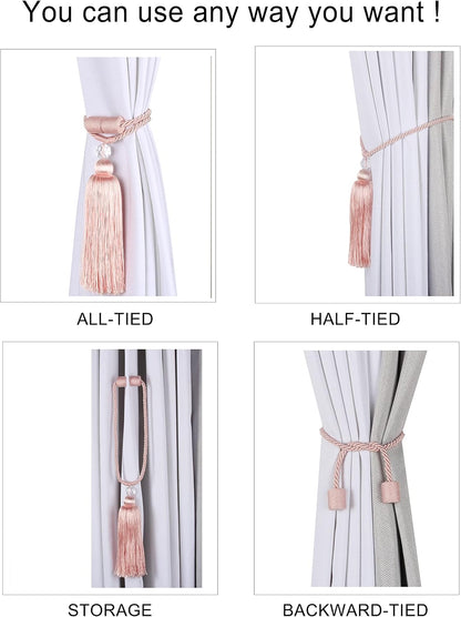 Magnetic Curtain Tiebacks Tassel Ties Backs Holdbacks Rope Drape