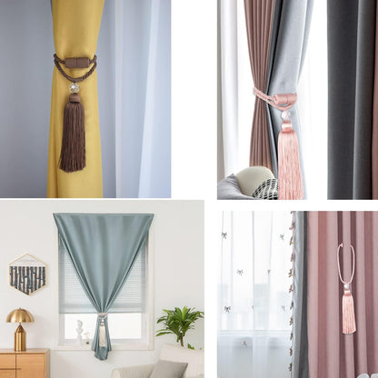 Magnetic Curtain Tiebacks Tassel Ties Backs Holdbacks Rope Drape