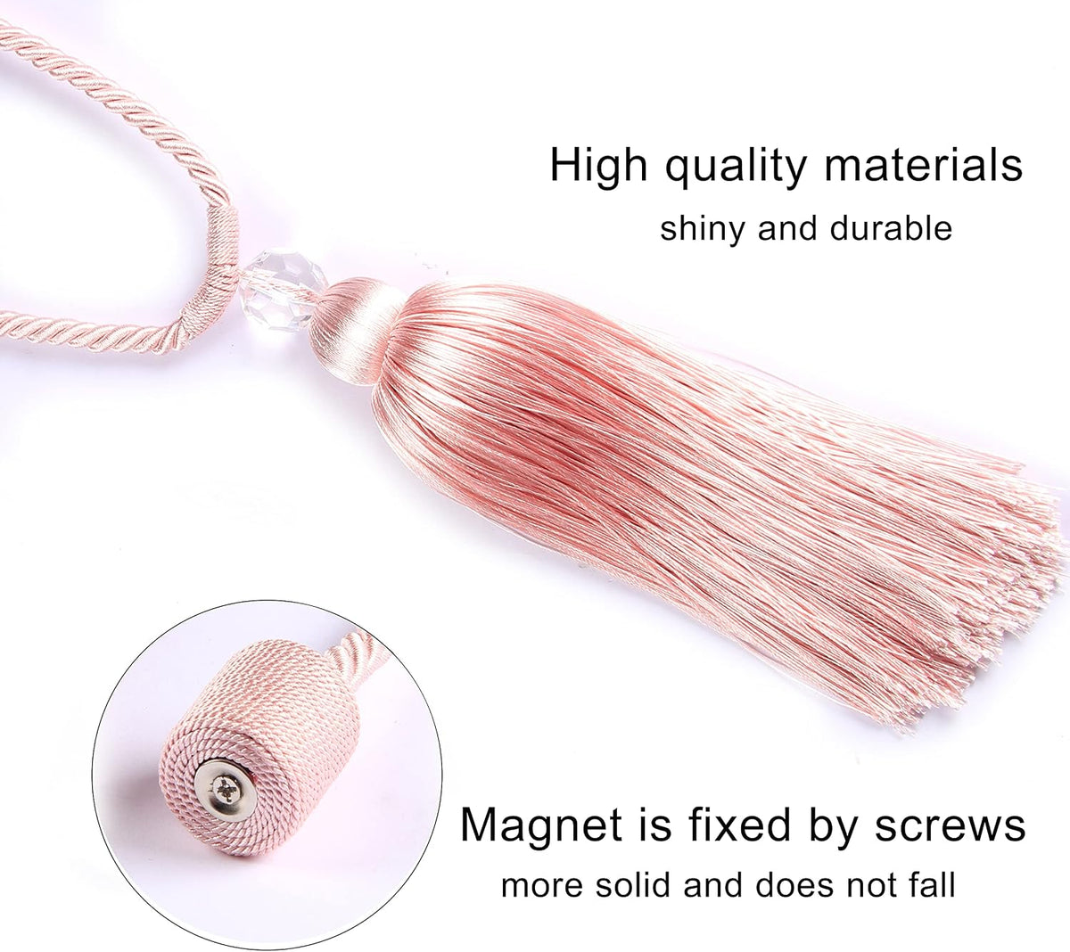 Magnetic Curtain Tiebacks Tassel Ties Backs Holdbacks Rope Drape
