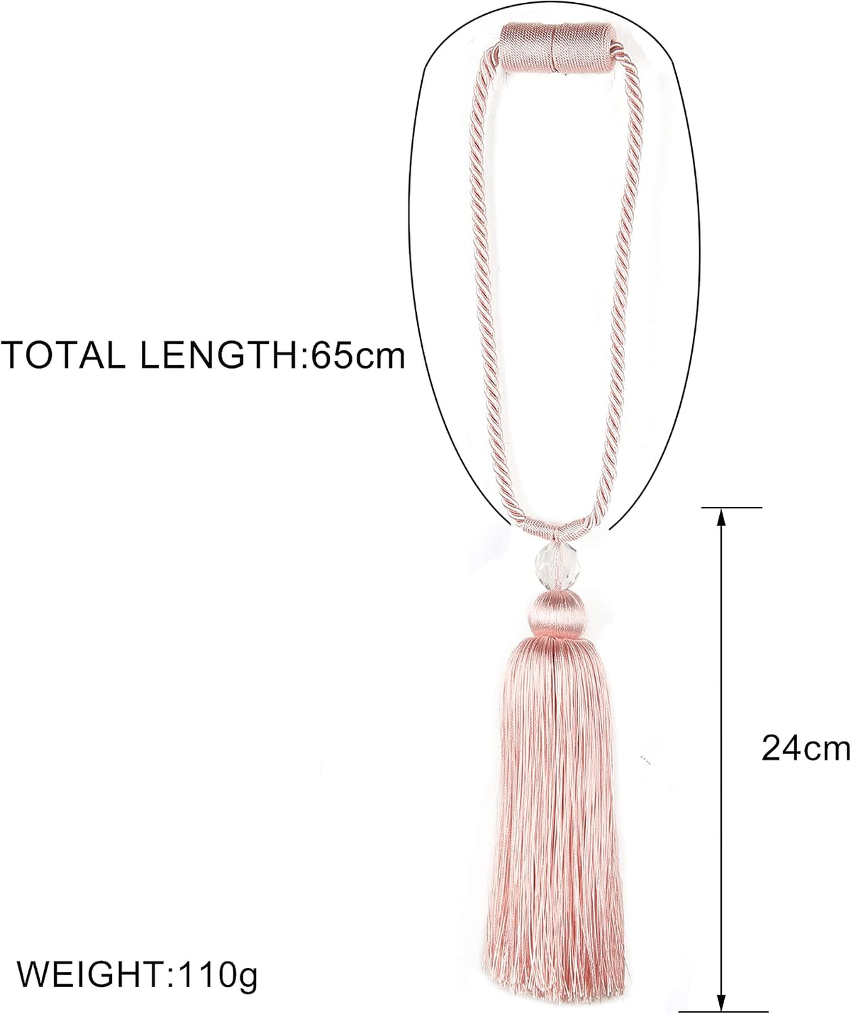 Magnetic Curtain Tiebacks Tassel Ties Backs Holdbacks Rope Drape