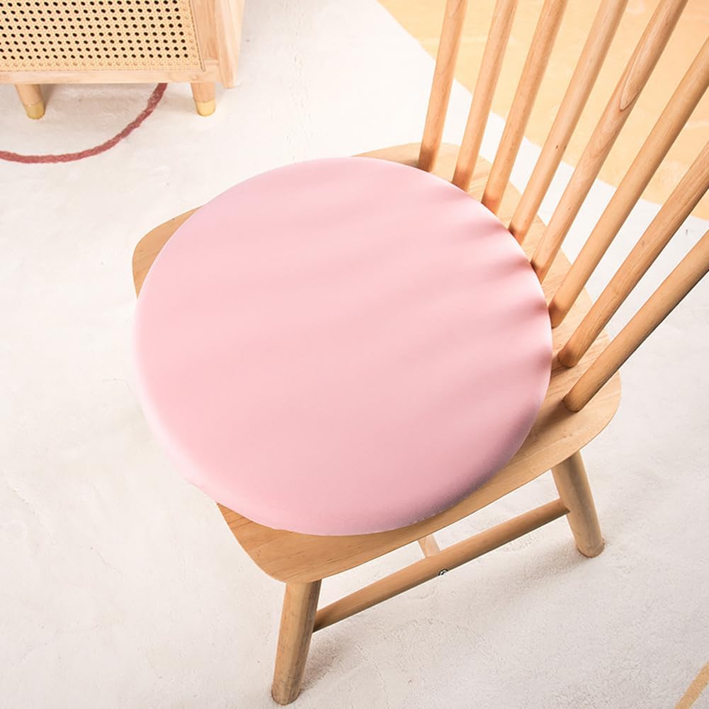 Round Memory Foam Chair Pad 12"/14"/16"/18" Round Seat Cushion for Dining Kitchen Chair Stool,Detachable Circle Chair Seat Cushion with Non-Slip Backing (Pink,12x12x1.2inch)