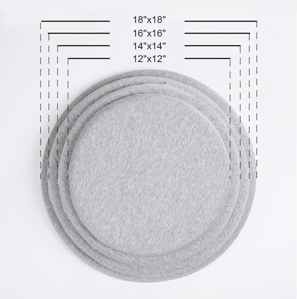 Round Memory Foam Chair Pad 12"/14"/16"/18" Round Seat Cushion for Dining Kitchen Chair Stool,Detachable Circle Chair Seat Cushion with Non-Slip Backing (Pink,12x12x1.2inch)