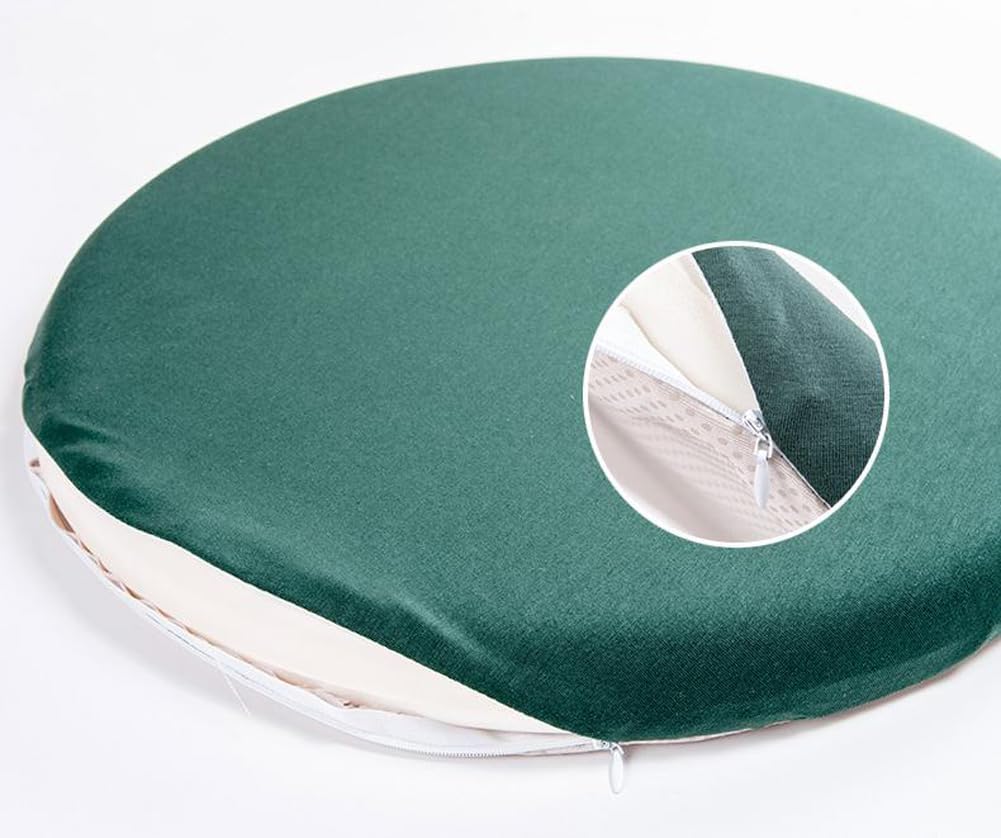 Round Memory Foam Chair Pad 12"/14"/16"/18" Round Seat Cushion for Dining Kitchen Chair Stool,Detachable Circle Chair Seat Cushion with Non-Slip Backing (Pink,12x12x1.2inch)