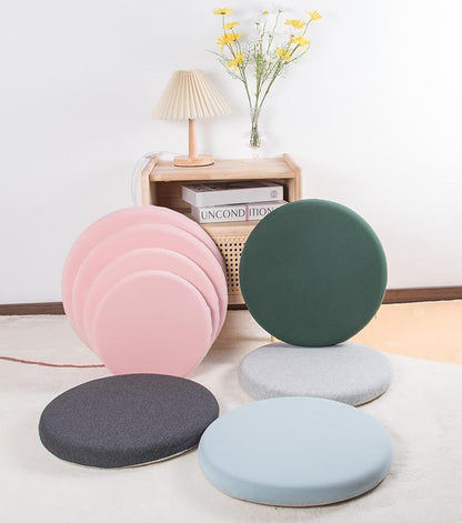 Round Memory Foam Chair Pad 12"/14"/16"/18" Round Seat Cushion for Dining Kitchen Chair Stool,Detachable Circle Chair Seat Cushion with Non-Slip Backing (Pink,12x12x1.2inch)
