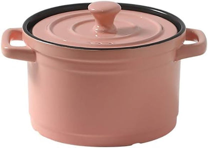 Saucepan Ceramics Kitchen Pot Induction Stockpot Small Sauce for Home Kitchen Pasta Pot Milk Pan (Color : Blue 2) (Pink)