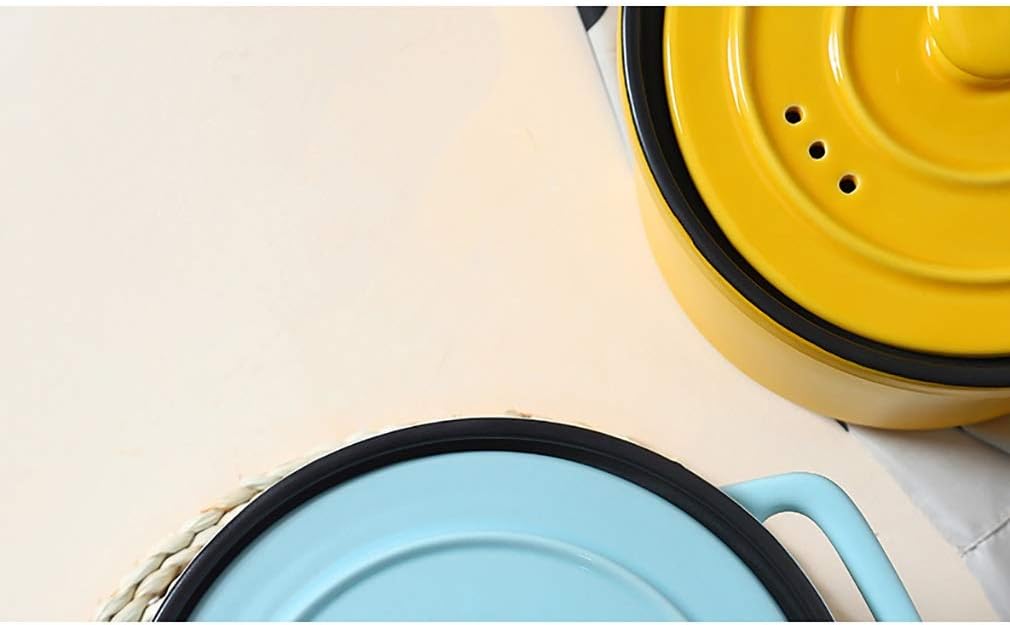 Saucepan Ceramics Kitchen Pot Induction Stockpot Small Sauce for Home Kitchen Pasta Pot Milk Pan (Color : Blue 2) (Pink)