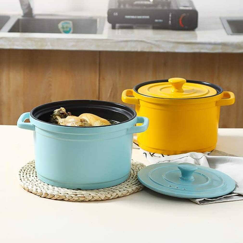 Saucepan Ceramics Kitchen Pot Induction Stockpot Small Sauce for Home Kitchen Pasta Pot Milk Pan (Color : Blue 2) (Pink)
