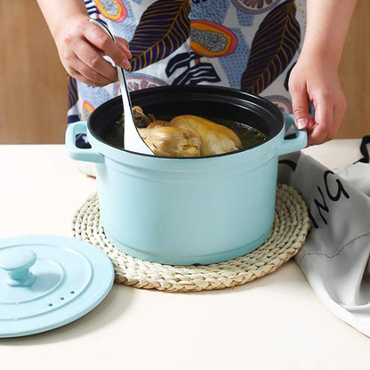 Saucepan Ceramics Kitchen Pot Induction Stockpot Small Sauce for Home Kitchen Pasta Pot Milk Pan (Color : Blue 2) (Pink)