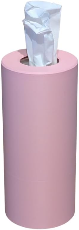 Tissue Cylinder Cover, Tissue Cylinder Tissue Box Cover, Decorative Bathroom Container (Light Pink)