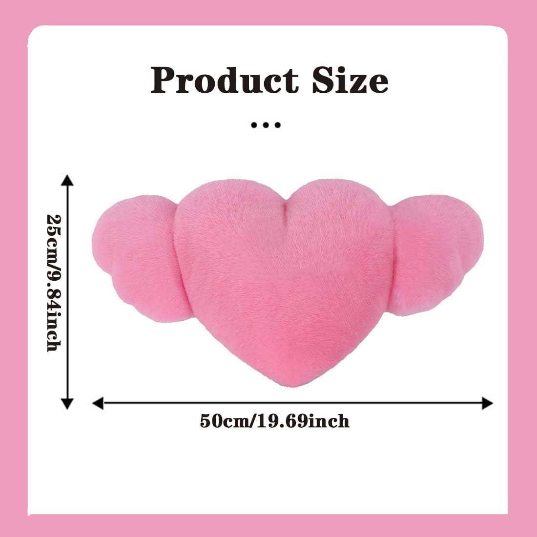 2 Pack Heart Shaped Plush Car Neck Pillows, Soft Pink Headrest Cushion for Driving Travel Office Chair, Cute Car Interior Decor Accessories for Women Girls（Pink）