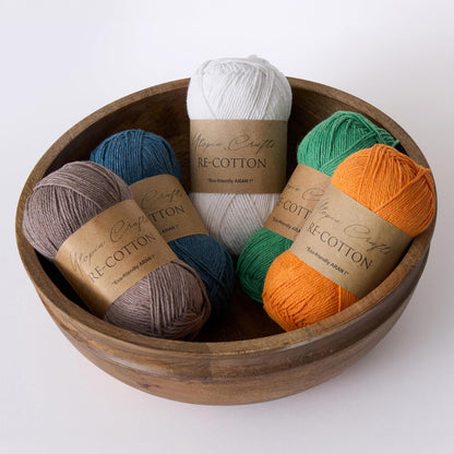 Re-Cotton Knitting Yarn 3X 100g / 3.52oz (Light Pink, 3 Pack)