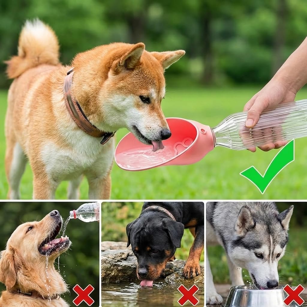 Portable Silicone Dog Water Bottle Adapter for Outdoor Travel
