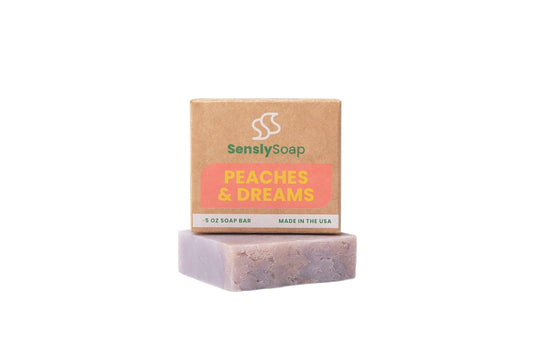 Peaches & Dreams Bar Soap - Love Spell Scent - Made w/Organic Shea Butter - USA Made w/Natural Oils & Sustainable Ingredients - Handmade, Vegan, For All Skin Types - Cruelty Free - 5 oz
