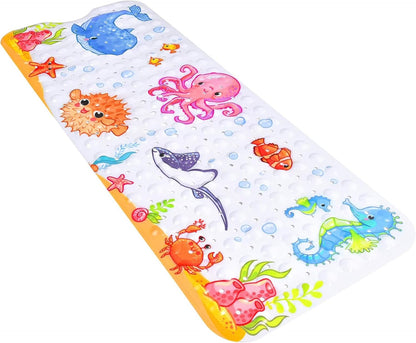 Bathtub Mat Non Slip, Cute Bath Tub Mat, 40" x 16", Pink Octopus
