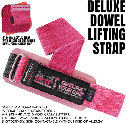 Gym Lifting Dowel Straps Neoprene Padded Wrist Wraps for Weight Training, Bodybuilding & Fitness