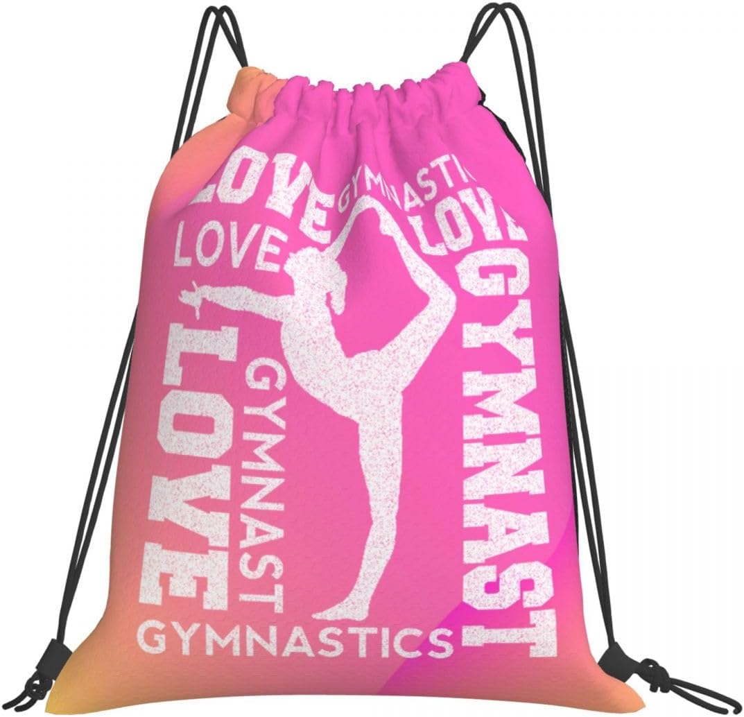 Gymnastics element Pink Drawstring Backpack Gym String Bag Drawstring Sackpack Sport For Womens Mens