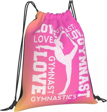 Gymnastics element Pink Drawstring Backpack Gym String Bag Drawstring Sackpack Sport For Womens Mens