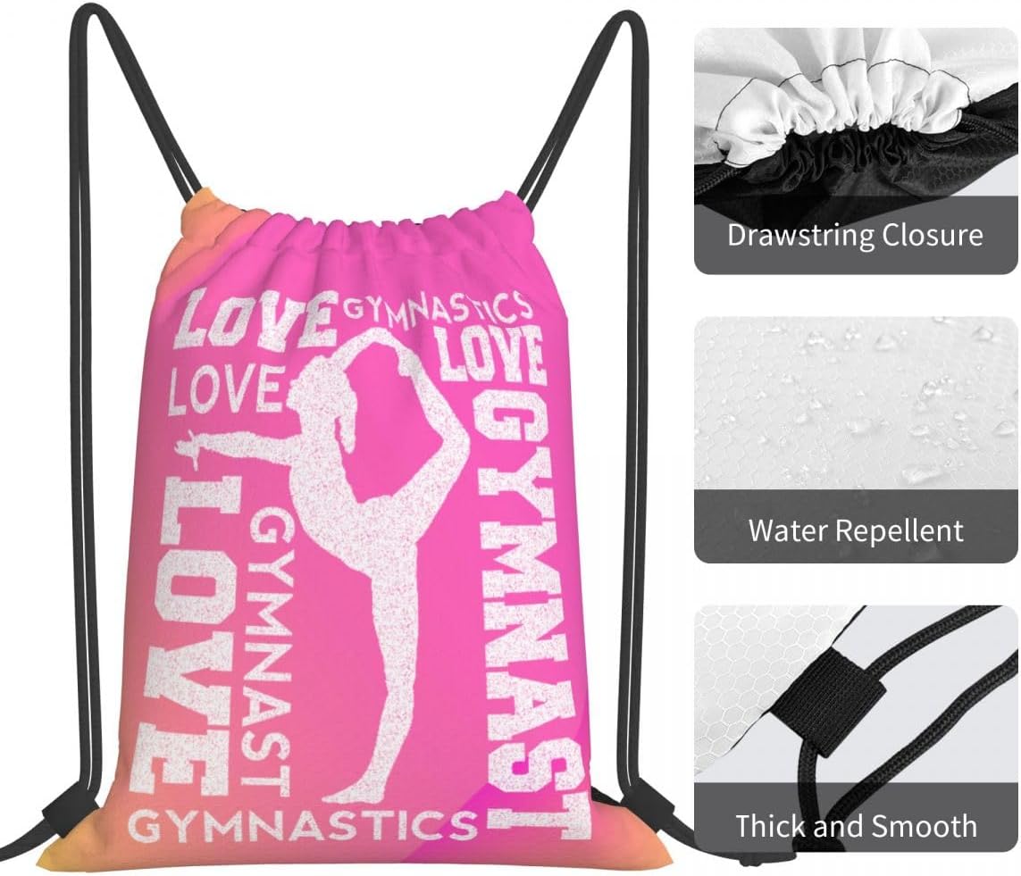 Gymnastics element Pink Drawstring Backpack Gym String Bag Drawstring Sackpack Sport For Womens Mens