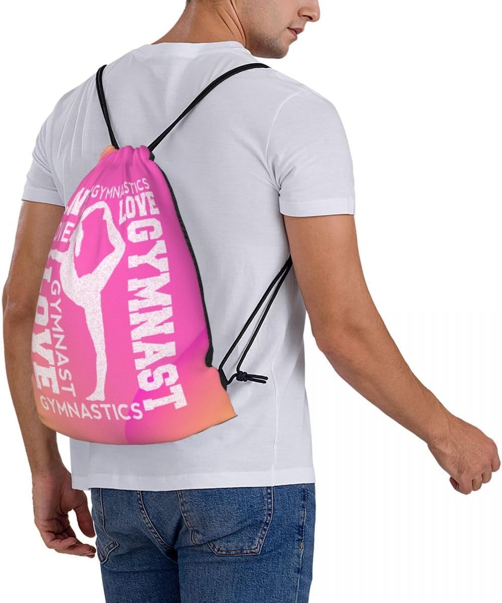 Gymnastics element Pink Drawstring Backpack Gym String Bag Drawstring Sackpack Sport For Womens Mens