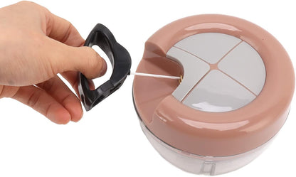 Manual Food Chopper, Durable Stainless Steel Blades for Quick Chopping for Home Kitchen, Pink Grey