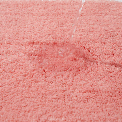 2 Piece Bathroom Rugs and Mats Sets, Soft Bath Mats for Bathroom with Non-Slip Backing, Machine Washable Microfiber Absorbent Bath Rugs (16''x24'' Plus 20''x32'',Pink)