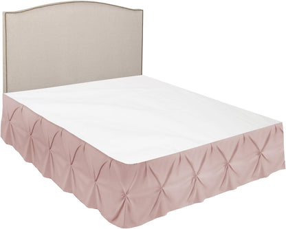 Blush Pink Bed Skirt Cal King Size, Pinch Pleat Cal King Bed Skirt, 14" Inch Drop Cal King Bedskirt, Hotel Quality Bed Skirts, Microfiber Bedskirt for Cal King Bed, Blush Pink Cal King Bed Skirt