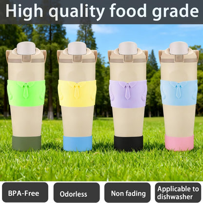 Silicone Water Bottle Boot for Owala FreeSip Sway 30 oz Bottle ，Upper and lower protection Anti-Slip Protective Sleeve w/silicone Coaster (Light Blue/Light Pink, 30 oz)