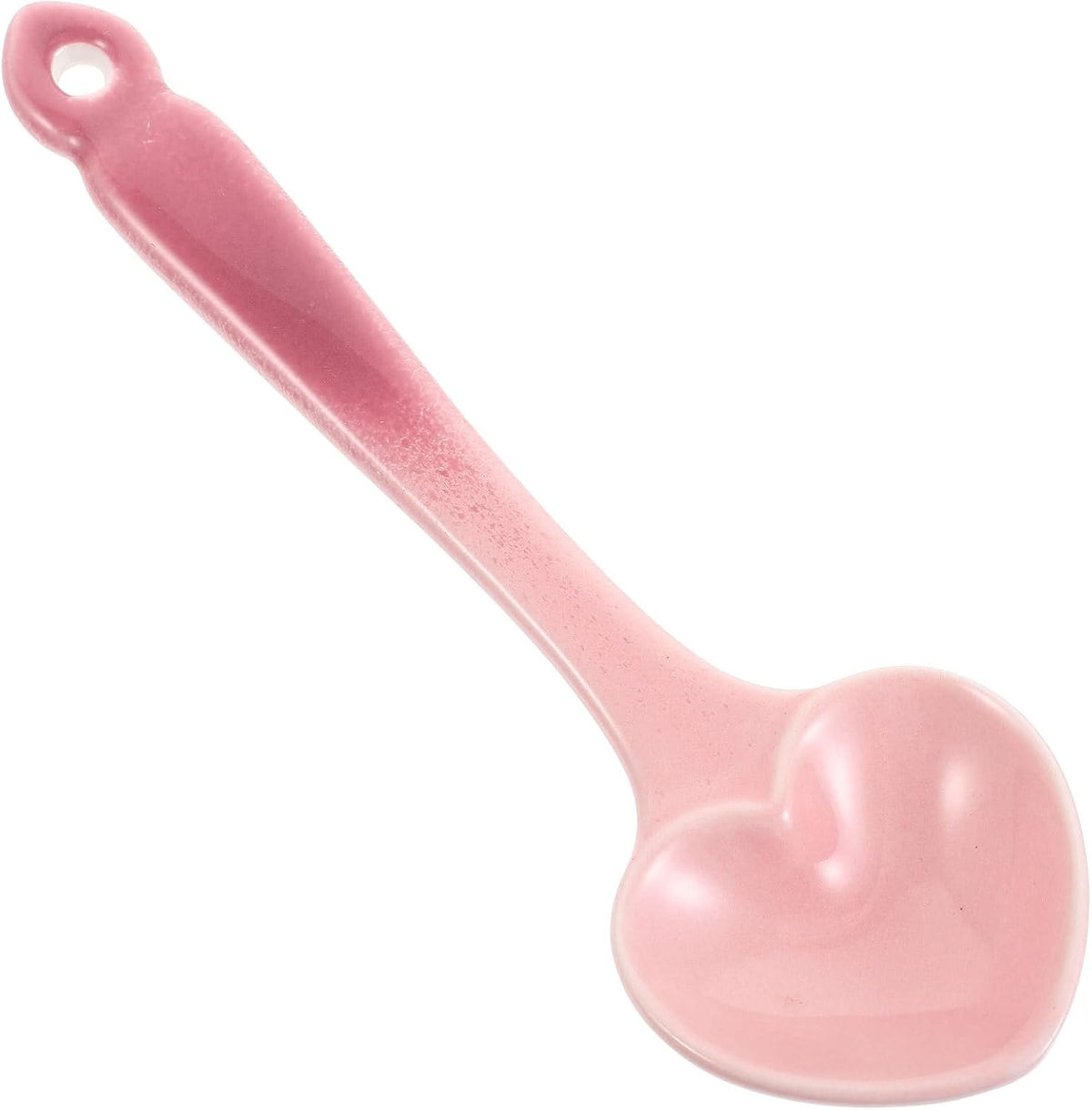 Ceramic Heart Shaped Dessert Spoon, Pink Creative Flatware for Serving
