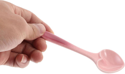 Ceramic Heart Shaped Dessert Spoon, Pink Creative Flatware for Serving